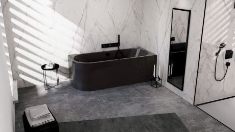 Przejdź do produktu VIVA R MONOLITH wanna wolnostojąca przyścienna 180x75x60cm, szary