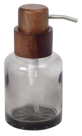 Przejdź do produktu FIGO dozownik mydła 300ml, szkło dymione/drewno