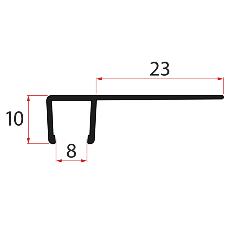 Przejdź do produktu Zestaw uszczelek pionowych do szkła 8/8mm, 2000mm, czarny