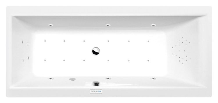 CLEO wanna z hydromasażem, 180x90x48cm, Highline Hydro-Air, chrom