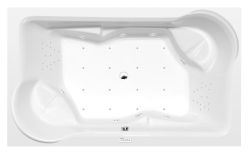 DUO wanna z hydromasażem, 200x120x45cm Highline Hydro-Air, chrom