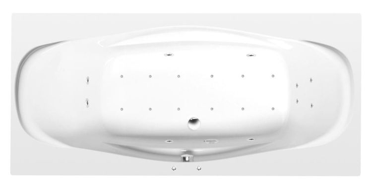 GARDA wanna z hydromasażem, 190x90x44cm, Active Hydro-Air, chrom