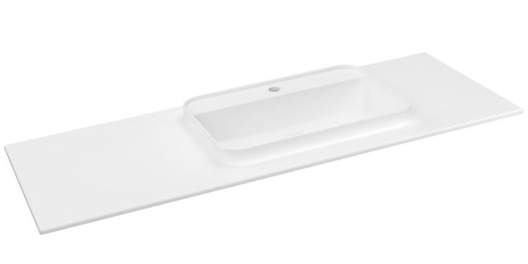 BRAHEA umywalka 131,6x51,5cm, Rockstone, prawy, biały mat