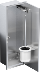 Do zabudowy kaflami schowek podtynkowy WC do szczotki 18x45x15 cm MCJ stal szlifowana kołnierz typu Zero Z.PWAT WC  450