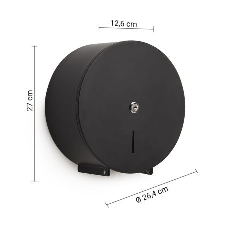 Przejdź do produktu Zasobnik na papier toaletowy o Ø 24cm, 264x126x270mm, czarny mat