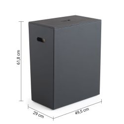 LUXURY kosz na bieliznę 49,5x61,8x29cm, czarny