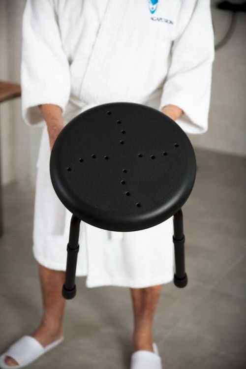 HANDICAP siedzisko łazienkowe, średnica 45cm, czarny