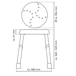 HANDICAP siedzisko łazienkowe, średnica 45cm, czarny