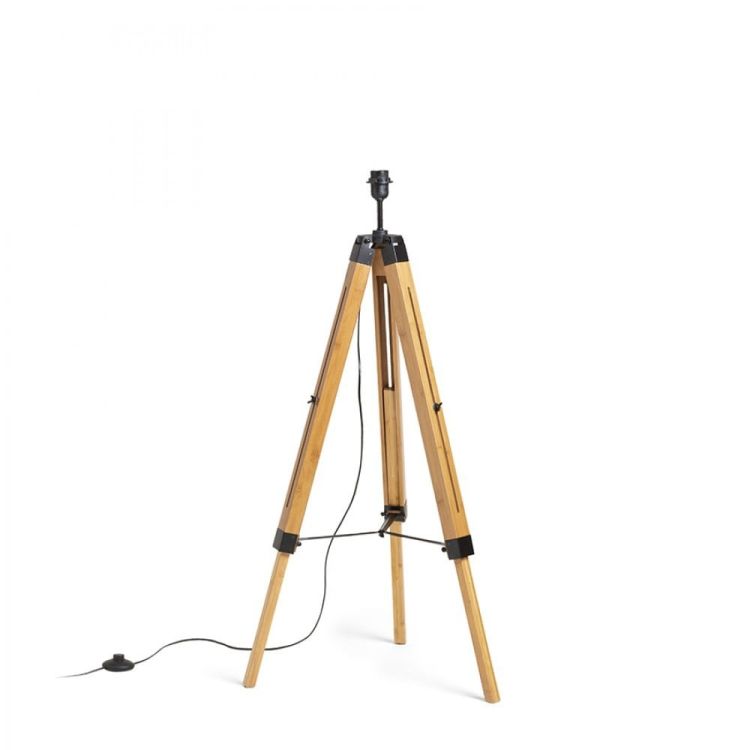 ALVIS stojak podłogowy bambus/czarna 230V LED E27 15W