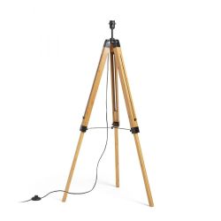 ALVIS stojak podłogowy bambus/czarna 230V LED E27 15W