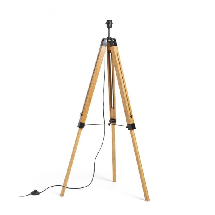ALVIS stojak podłogowy bambus/czarna 230V LED E27 15W