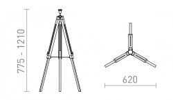 ALVIS stojak podłogowy bambus/czarna 230V LED E27 15W