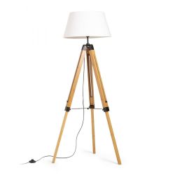 ALVIS/AMBITUS 46 podłogowa kremowo - biała bambus/czarna 230V LED E27 15W