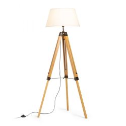 ALVIS/AMBITUS 46 podłogowa kremowo - biała bambus/czarna 230V LED E27 15W