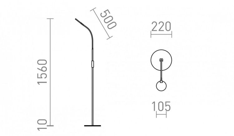 CELESTE DIMM podłogowa biała 230V LED 5W 100° 3000K