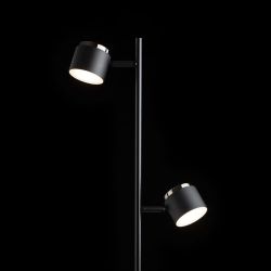 NOVA II podłogowa czarna chrom/akryl mleczny 230V LED 2x3.5W 3000K