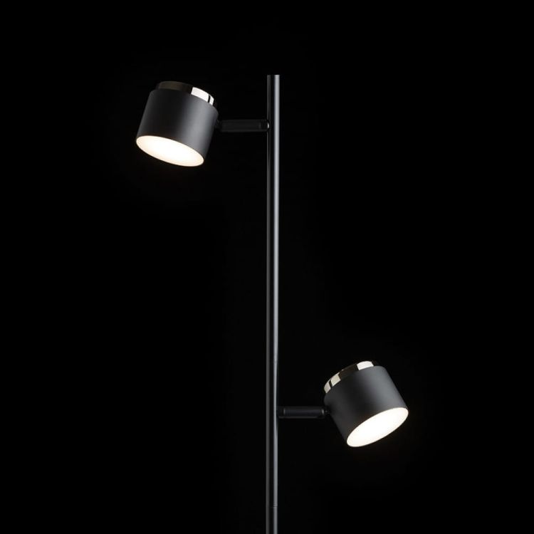 NOVA II podłogowa czarna chrom/akryl mleczny 230V LED 2x3.5W 3000K