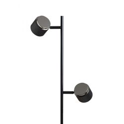 NOVA II podłogowa czarna chrom/akryl mleczny 230V LED 2x3.5W 3000K
