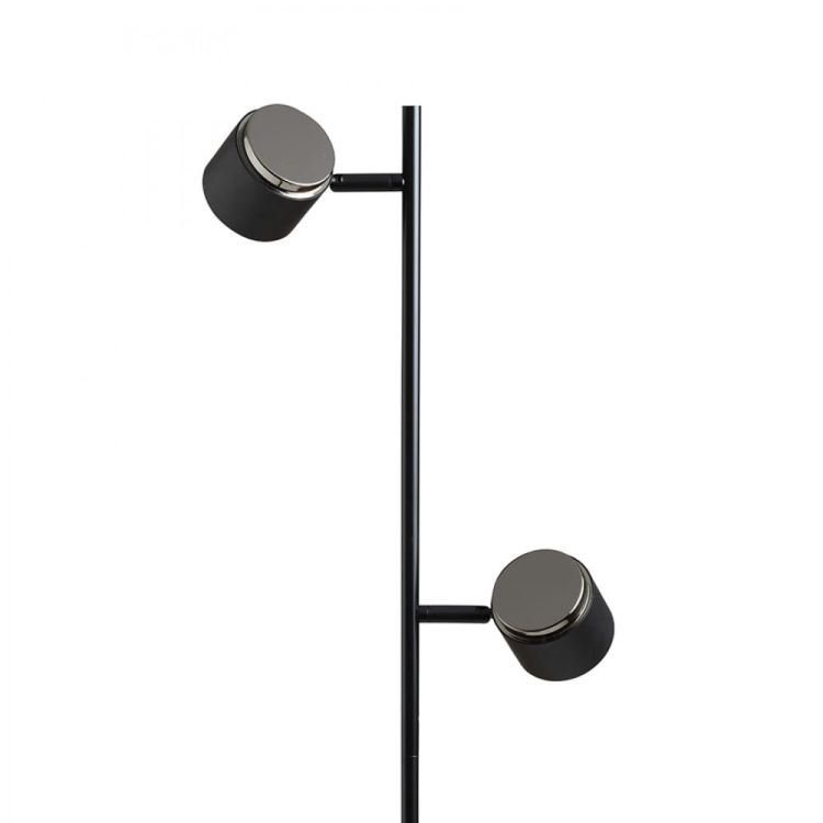 NOVA II podłogowa czarna chrom/akryl mleczny 230V LED 2x3.5W 3000K