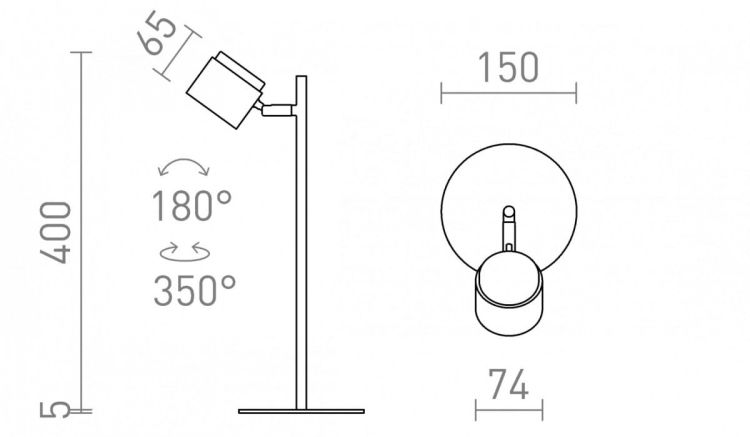 NOVA stołowa czarna chrom/akryl mleczny 230V LED 4.2W 3000K