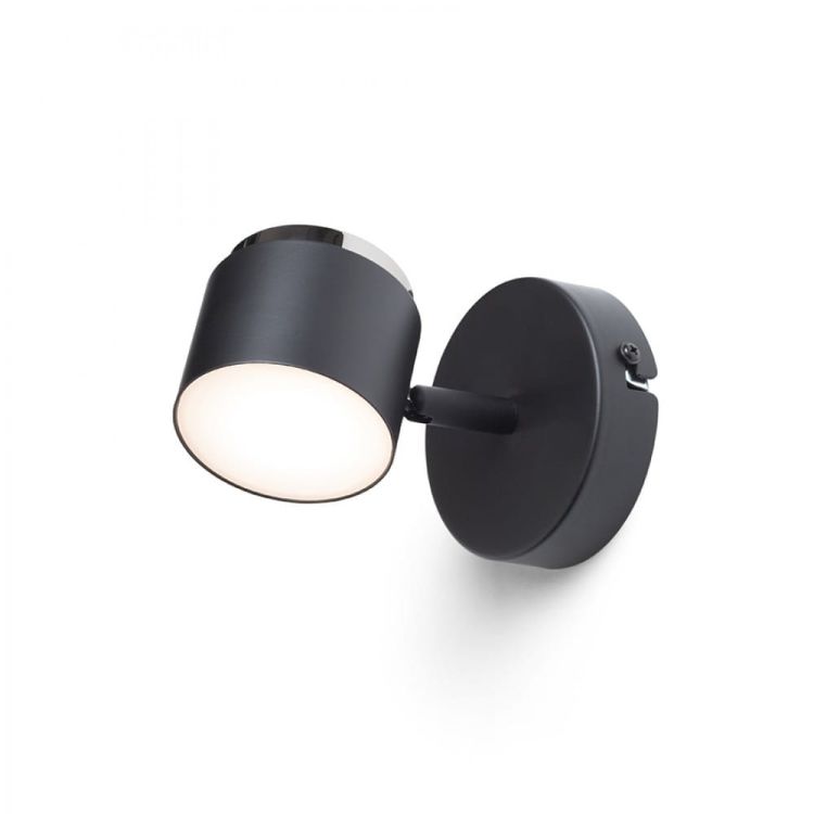 NOVA I ścienna czarna chrom/akryl mleczny 230V LED 4.2W 3000K