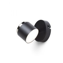 NOVA I ścienna czarna chrom/akryl mleczny 230V LED 4.2W 3000K