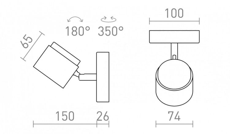 NOVA I ścienna czarna chrom/akryl mleczny 230V LED 4.2W 3000K