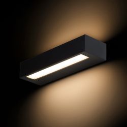 ASTER 25 ścienna czarna akryl mleczny 230V LED 2x6W IP65 3000K