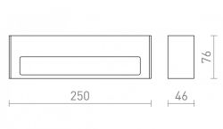 ASTER 25 ścienna czarna akryl mleczny 230V LED 2x6W IP65 3000K