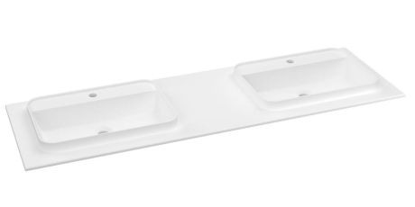 Przejdź do produktu BRAHEA umywalka podwójna 161x51,5cm (70+20+70cm), Rockstone, biały mat
