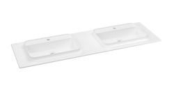 BRAHEA umywalka podwójna 161x51,5cm (80+80cm), Rockstone, biały mat