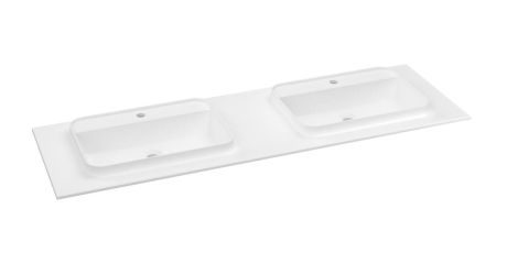 Przejdź do produktu BRAHEA umywalka podwójna 161x51,5cm (80+80cm), Rockstone, biały mat