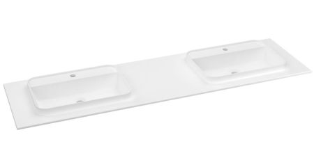 Przejdź do produktu BRAHEA umywalka podwójna 181x51,5cm (80+20+80cm), Rockstone, biały mat