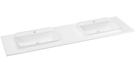 Przejdź do produktu BRAHEA umywalka podwójna 181x51,5cm (90+90cm), Rockstone, biały mat