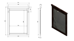 CROSS lustro w drewnianej ramie 60x80cm, buk
