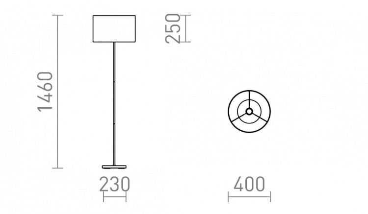NYC/RON 40/25 podłogowa  Chintz jasno szara/chrom 230V LED E27 15W