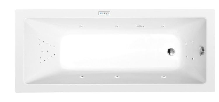 NOEMI wanna z hydromasażem, 160x70x39cm, Highline Hydro, chrom