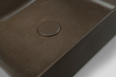 Przejdź do produktu FORMIGO umywalka betonowa nablatowa, 47,5x36,5cm, ciemnobrązowy mat