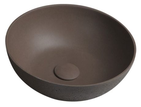 Przejdź do produktu FORMIGO umywalka betonowa nablatowa, średnica 39cm, ciemnobrązowy mat