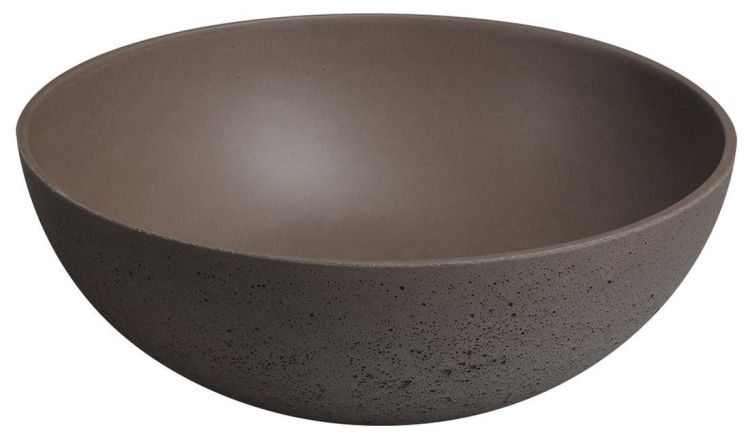 FORMIGO umywalka betonowa nablatowa, średnica 39cm, ciemny brąz
