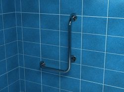 Uchwyt łazienkowy dla osób niepełnosprawnych kątowy ścienny lewy typu L 50x70 cm stal nierdzewna mat Makoinstal PSM 133L 