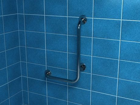 Przejdź do produktu Uchwyt łazienkowy dla osób niepełnosprawnych kątowy ścienny lewy 50x70 cm stal nierdzewna mat Makoinstal PSM 133L