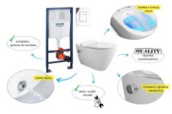 Bezrantowa miska wc i bidet w jednym ze stelażem podtynkowym Grohe Rapid SL 5w1 Mineral MA 5201