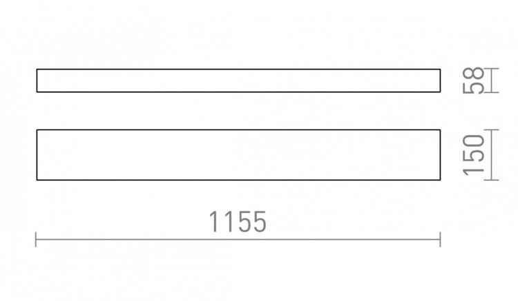 LARISA 115X15 DIMM sufitowa czarna  230V LED 60W  3000K