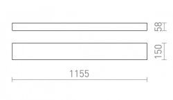 LARISA 115X15 DIMM sufitowa biała  230V LED 60W  3000K