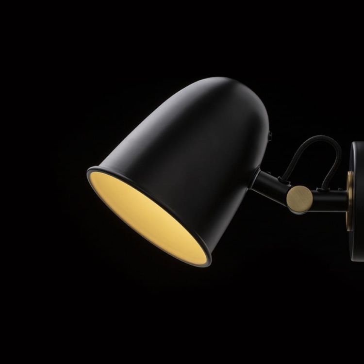 DANNY ścienna czarna mosiądz 230V LED E14 5W
