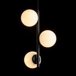 ETHERIA wisząca czarna szkło opalowe 230V LED E27 3x11W