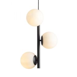 ETHERIA wisząca czarna szkło opalowe 230V LED E27 3x11W