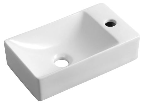 Przejdź do produktu MARGITHA umywalka ceramiczna 38x22cm, otwór na baterię po prawej stronie, biały
