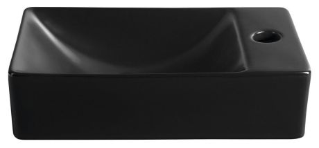 Przejdź do produktu MARGITHA umywalka ceramiczna 38x22cm, otwór na baterię po prawej stronie, czarny mat